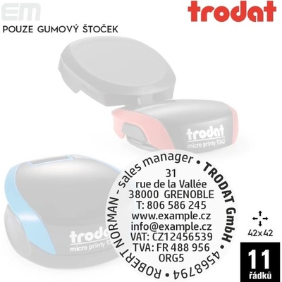 Trodat 9342 [ 42 x 42 mm] pouze gumový štoček – Zboží Živě