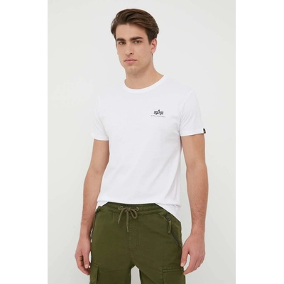 Alpha Industries Памучна тениска Alpha Industries Basic T Small Logo в бяло с принт 188505.09 (188505.09)