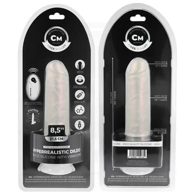 COCK MILLER DILDO S PRÍSAVKOU SVETLÁ A VIBRÁCIE S DIAĽKOVÝM OVLÁDANÍM BIELA 21,5 CM