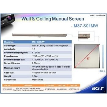 Acer Projection Screen 174x178 M87-S01MW