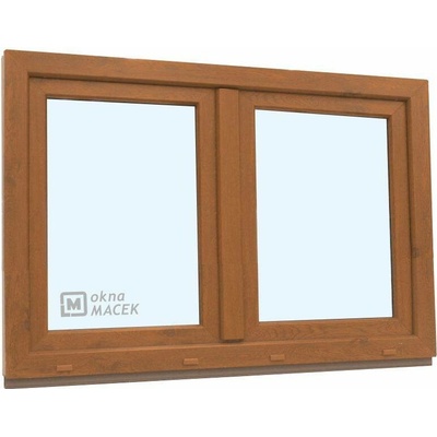 KÖMMERLING Plastové okno - 70 AD, 1500x900 mm, O+OS klapačka, zlatý dub čiré, zlatý dub/bílá