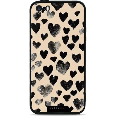 Mobiwear Glossy - Apple iPhone 5 / 5S / SE - GA51G Černá srdíčka