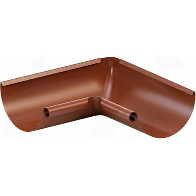 Krop Roh/kút polkruhového žľabu 90° oceľový vnútorný 280 mm systém 130 RAL 8004 Medeno hnedá