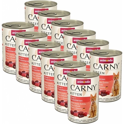 Animonda Carny Kitten hovädzie a morčacie srdcia 12 x 400 g