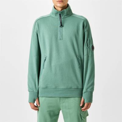 C.P. Company Блуза CP COMPANY Lens Arm Quarter Zip Sweatshirt - Green Bay 626