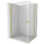Mexen Mist-B Duo отваряща се душ кабина 90 x 70 см, прозрачна, златна четкана - 8A2-090-070-55-00 (8A2-090-070-55-00)
