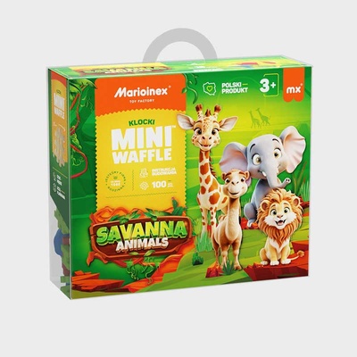 Marioinex Мини вафлен конструктор Marioinex " Животни от саваната" , 100 части (907 085 )