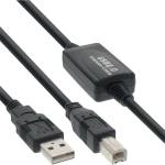 PremiumCord Кабелен ретранслатор USB 2.0, A - B, M/M, 20 m, черен KU2REP20AB (KU2REP20AB)