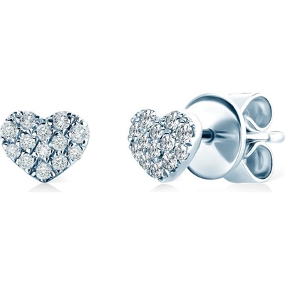 SAVICKI Обеци със сърце Savicki: бяло злато, диаманти