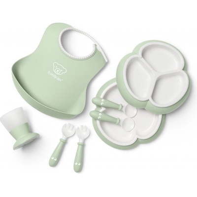 Babybjorn jídelní set pro děti pudrově zelený 8 ks