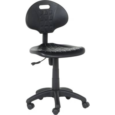 Bittel Работен офис стол Carmen 6555, до 110кг, полиуретанова пяна, полипропилен, Газов механизъм за регулиране на височината, коригиране височина, висок (удължен) газов амортисьор, колелца за мека настилка, черен