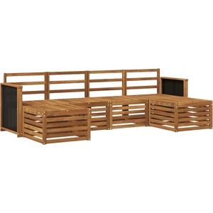vidaXL Комплект дивани за открито 5 бр. 6-местни Natural (3384670)