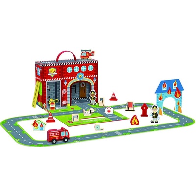 Tooky Toys Požiarna stanica box