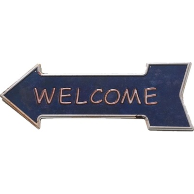 Ceduľa Welcome 46x16 cm Plechová tabuľa