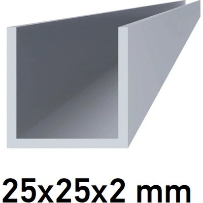 Hliníkový U profil 25x25x2mm 25 (AL-U-25x25x2-2)