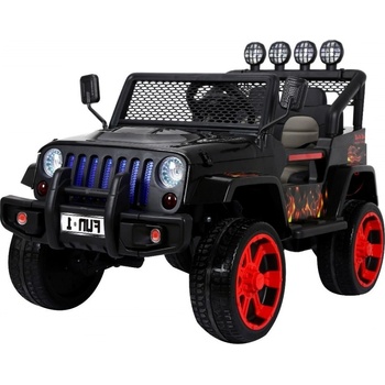 Mamido Elektrické autíčko Jeep Raptor 4x4 s plameňmi čierna