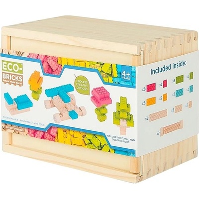 ECO-BRICKS Color dřevěná stavebnice 54 ks