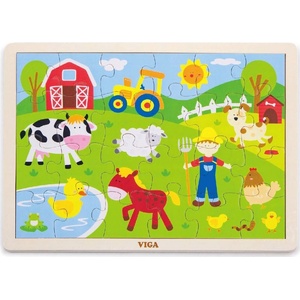 Viga Toys Детски пъзел Viga - Ферма, 24 части (50197) - baby