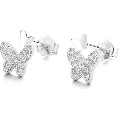 DELIS Сребърни обеци, jw817, дизайн на пеперуда, с родиево покритие (jw817)