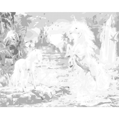ZUTY Bodkovanie - JEDNOROŽEC Rámovanie: bez rámu a bez vypnutia plátna, Rozmer: 40x50 cm