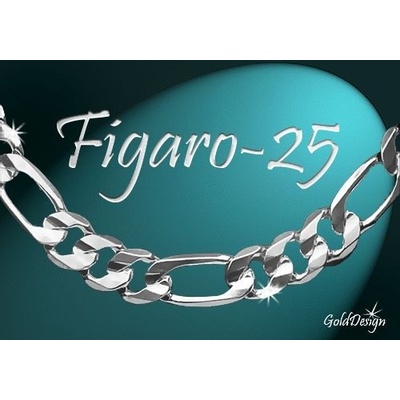 Gold Design Figaro 25 řetízek stříbřený (GD499)