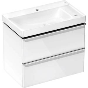Hansgrohe Xelu Q - Шкафче с умивалник, 63x78x50 см, 2 чекмеджета, лъскаво бяло/хром 54380000 (54380000)