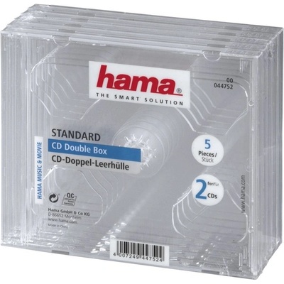 Hama Кутия за CD/DVD HAMA Double Jewel Case, 5бр (HAMA-44752)