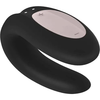 Satisfyer Луксозен вибратор и стимулатор за двойки "satisfyer double joy black" 8 см с Мобилно приложение