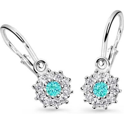 Cutie Jewellery detské náušnice z bieleho zlata C2749B Mint Green