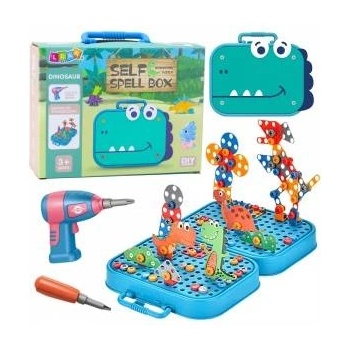 LEAN Toys DIY Screwdriver Kit Suitcase Puzzle Dinosaurs Blocks Screwdriver 228 pcs