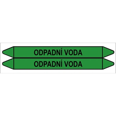 Značení potrubí, odpadní voda,2 ks, 450 × 52 mm PZ 009395