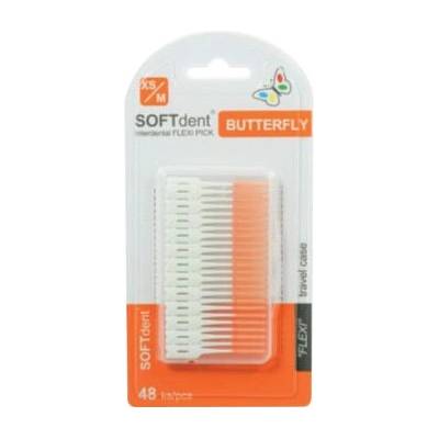 Softdent Butterfly dentálne špáradlá Flexi Pick Xs-m 48 ks