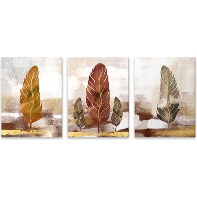TopMebel Autumn Leaves" 3 части картина на платно цифров печат 126x55x3см