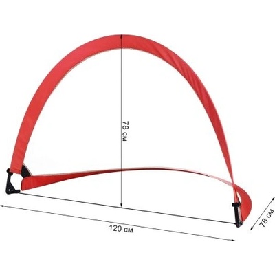 Врата за мини футбол, pop-up, 120х78х78 см, Червена