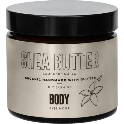 Beauty By Simona Bio Jasmine organické ručně vyráběné bambucké máslo se třpytkami 250 ml – Zboží Dáma