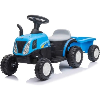 Mamido elektrický traktor s vlečkou New Holland modrá