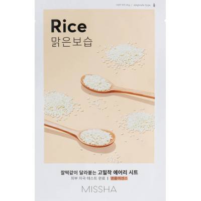 Missha Airy Fit Sheet Mask - Rice - Изглаждаща Текстилна Маска с Екстракт от Ориз 19г