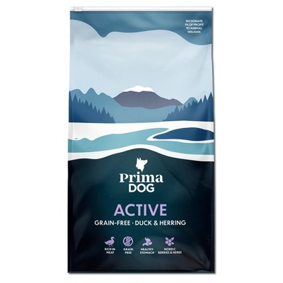 Prima Pet Premium Prima Dog Active Duck Herring Grain Free Adult Sensitive - суха храна за пораснали кучета с патешко и херинга - 10 кг - 10118