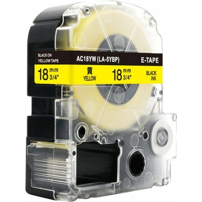 Tonery Náplně Kompatibilní páska s Epson AC18YW 18 mm x 8 m cerný tisk/ žlutý podklad
