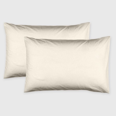 Dilios Комплект две калъфки за възглавница 50/70 см екрю 100% памук