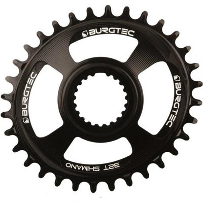 Burgtec Плоча BURGTEC Oval Shimano Direct Mount Thick Thin - Черен 32T