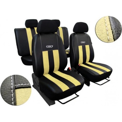 Autopoťah Pok-ter GT béžovo-čierne Alcantara-koža