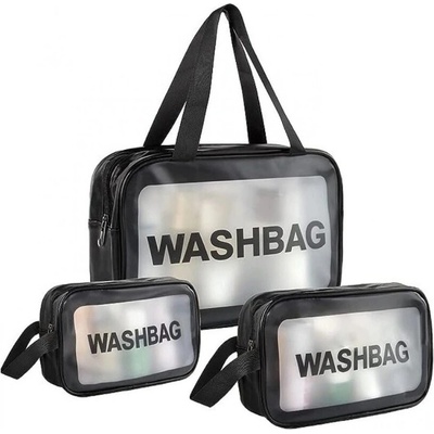 Textilomanie kozmetická taška WASHBAG čierna 3 ks