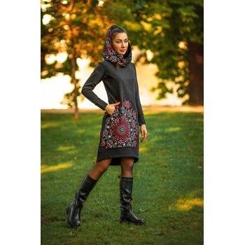 Himalife Šatomikina s maxi kapucí Nayla černá s červenou