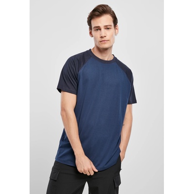 Urban Classics Мъжка тениска в тъмносиньо и черно Urban Classics Raglan Contrast UB-TB639-02745 - Тъмносин, размер S