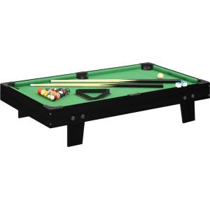 vidaXL Мини билярдна маса, 3 фута, 92x52x19 см, черно и зелено (92500) Маса за билярд