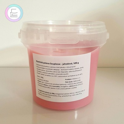 Souplesse - Jahodová poleva elastická tuková 500 g -