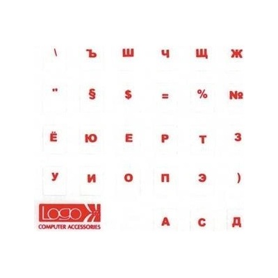 Přelepky Logo na klávesnice, červené, cena za 1 ks, azbuka