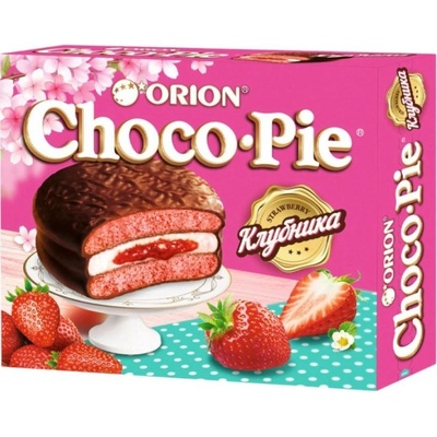 Orion Choco Pie Jahoda 12 x 30 g – Zbozi.Blesk.cz