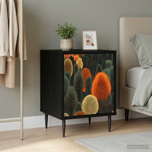 vidaXL Нощен шкаф ZAANDAM Черен дъб 36 x 33 x 51 см (8007251)